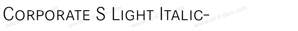 Corporate S Light Italic字体转换